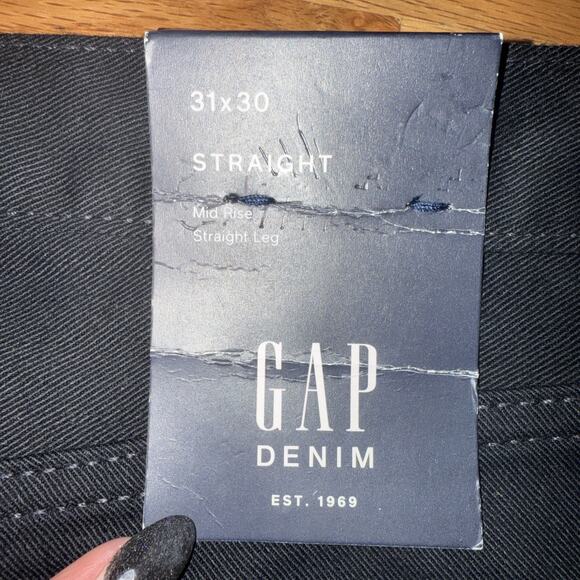 Gap Denim Jeans Men's 31x30 Black Mid Rise Straight Leg New With Tags! - Picture 5 of 8